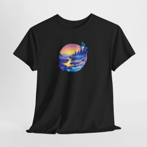Adult Unisex Half Sleeve - Sunset River Nature Graphic T-Shirt