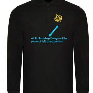 Long Sleeve Polo Shirts with Personalise Embroidery Design - Adult Unisex