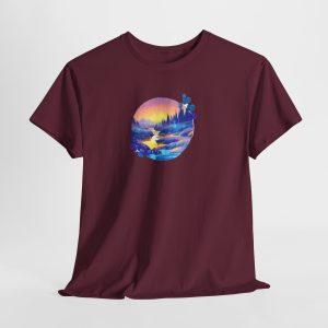 Ladies Half Sleeve - Sunset River Nature Graphic T-Shirt
